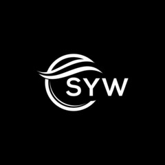 SYW letter logo design on black background. SYW  creative initials letter logo concept. SYW letter design.
