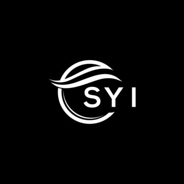 SYI letter logo design on black background. SYI  creative initials letter logo concept. SYI letter design.

