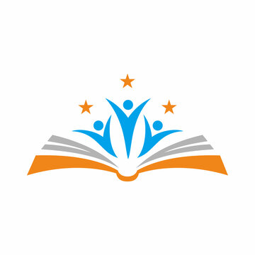 book and studen logo vector