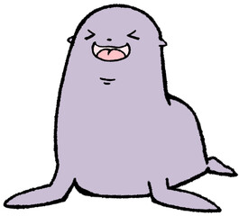 口をあけて笑うアシカ