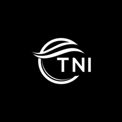 TNI letter logo design on black background. TNI  creative initials letter logo concept. TNI letter design.
