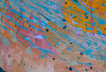 Beautiful bright colorful street art graffiti background. Abstract creative spray drawing fashion colors painting on the walls of the city. Urban Culture, aerosol texture