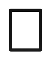 Tablet with blank screen isolated on white background, 3d rendering