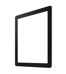 Tablet with blank screen isolated on white background, 3d rendering