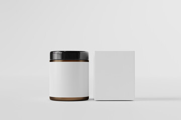 Amber Glass Cosmetic Container