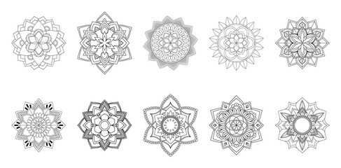 Circular Mandala Coloring page template