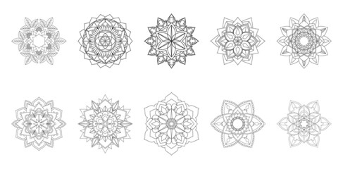 Circular Mandala Coloring page template
