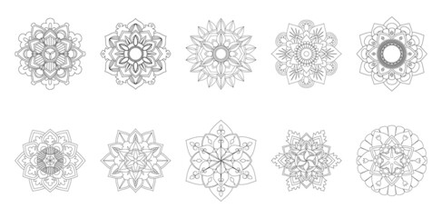 Circular Mandala Coloring page template