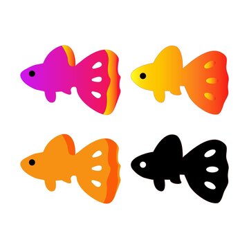 Tropical Fish Icon Emoji Isolated Vector Illustration On White Background