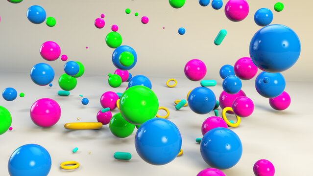 Abstract Illustration of Colorful Balls on bright background