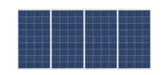 Photovoltaic solar cell panels isolated on white background. Environmental theme. Green energy...