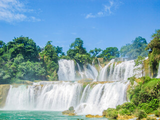 Scenery of the Trans-national Waterfall in Chongzuo Detian, Guangxi, China