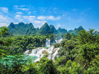 Obraz na płótnie Canvas Scenery of the Trans-national Waterfall in Chongzuo Detian, Guangxi, China