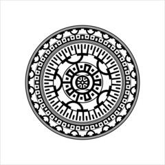 Polynesian Style Circular Shape Tattoo M_2204058