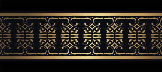 Elegant golden ornamental border template