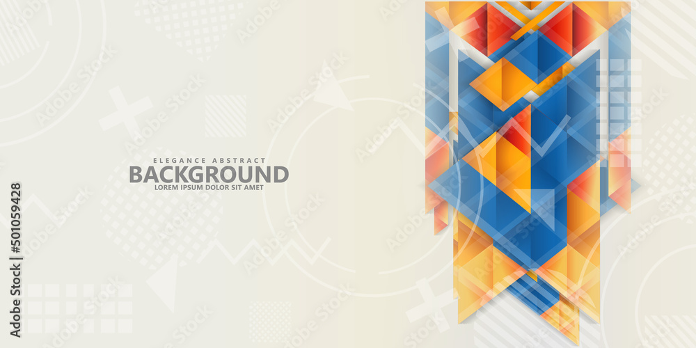 Poster modern abstract triangle background with combination hipster ornament. vector illustration