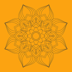 Circular Mandala Coloring page template