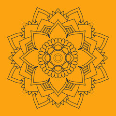 Circular Mandala Coloring page template