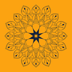 Circular Mandala Coloring page template