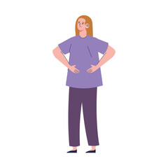 woman wearing lilac shirt