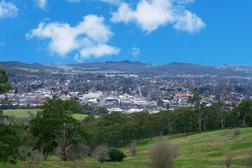 Panoramic views of Bowral in NSW Southern Highlands Australia lovely sky