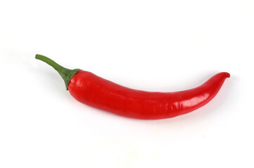 Fresh red chili pepper on a white background. close up on white