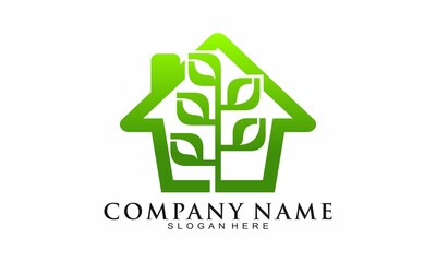 Aesthetic plant house logo design