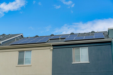 Building with solar panels on the roof at Silicon Valley, San Jose, CA