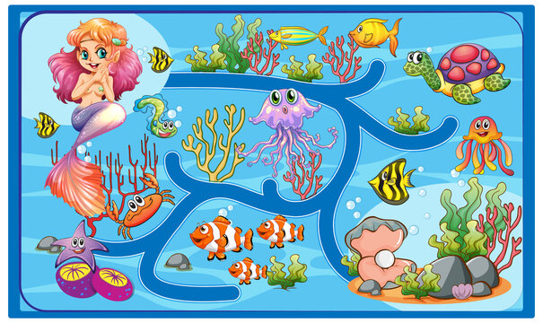 Game design with underwater scene