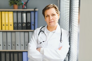 Portrait of woman doctor in hospital