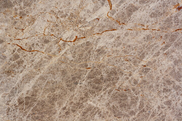 Brown marble texture with deep cracks. Horizontal.