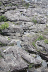 rocky terrain of a river bed