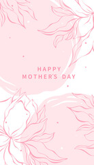 Mother's Day card with flowers in pastel colors and text. Vector illustration design for banner, poster and social media