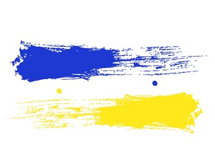 Painted yellow-blue Ukrainian flag