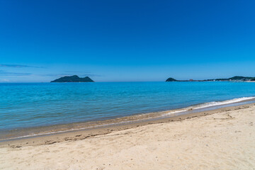 Sand beach and waves in countryside of  Japan.