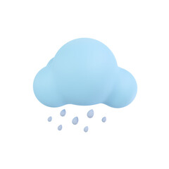 weather forecast icon Night clouds with rain. 3D illustration.