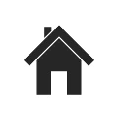 Fototapeta na wymiar House icon. Home icon isolated on white background. House button on web. Black symbol of homepage. Pictogram for mortgage. Simple modern silhouette of buildings. Vector