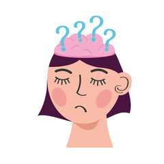 woman with question marks