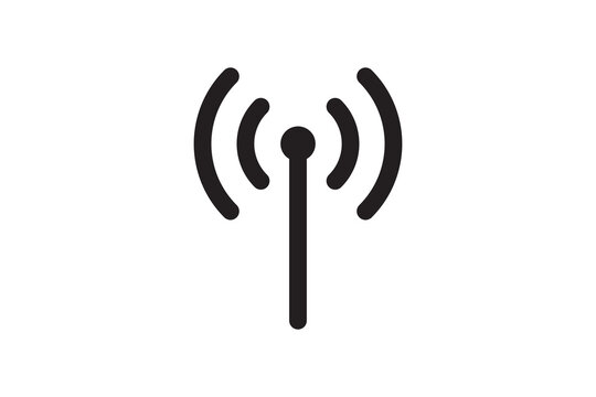 Radio tower antenna vector icon. Wireless station signal symbol.