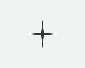 Fototapeta na wymiar Star icon, vector shape. Abstract design spark sign. Black and white silhouette