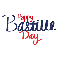 Fototapeta na wymiar happy bastille day lettering