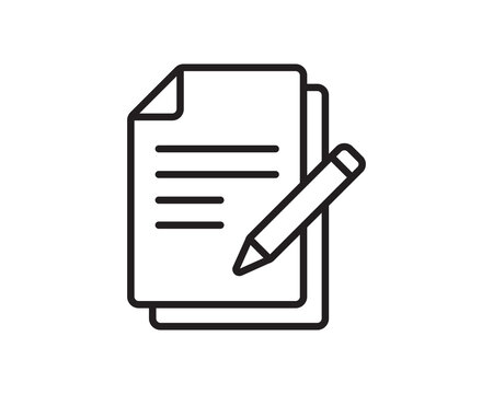 Note icon vector sign. Paper message or document page.