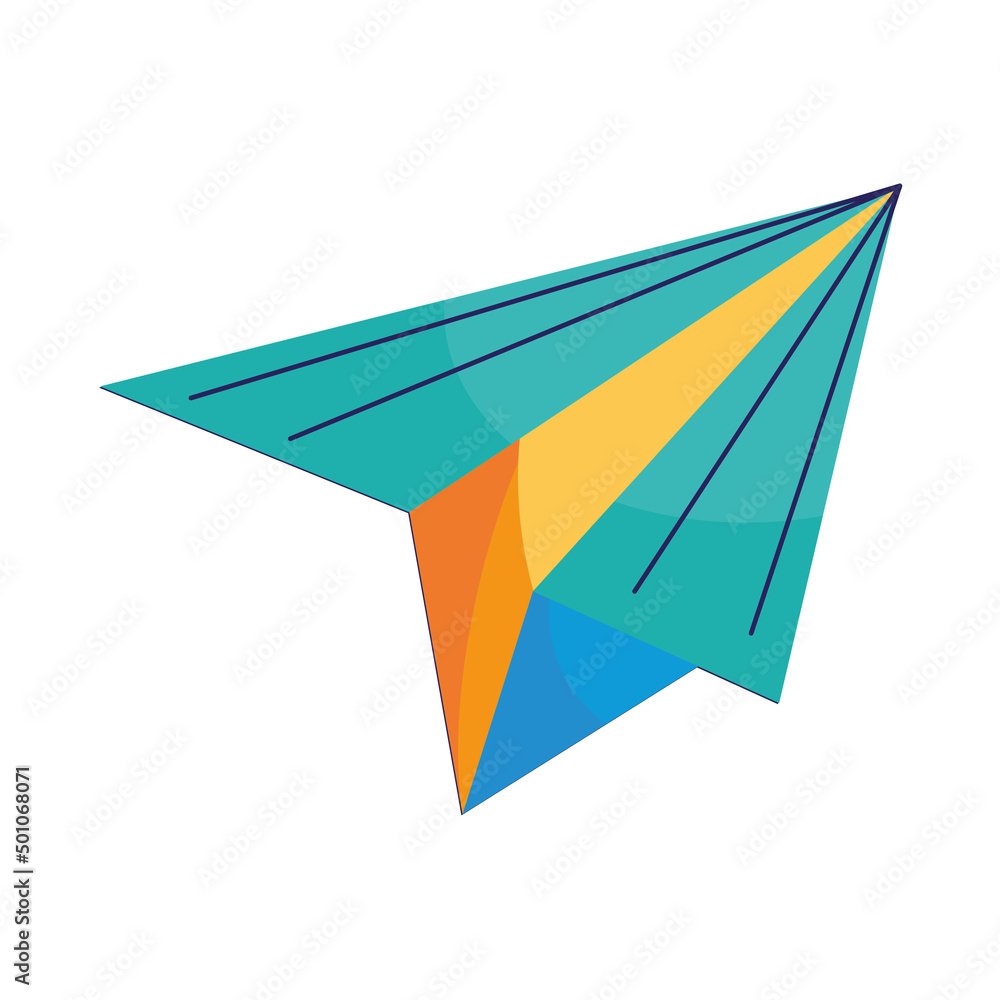 Poster paper airplane flying