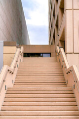 Staircase outside a building with nude color palette in Silicon Valley, San Jose, California