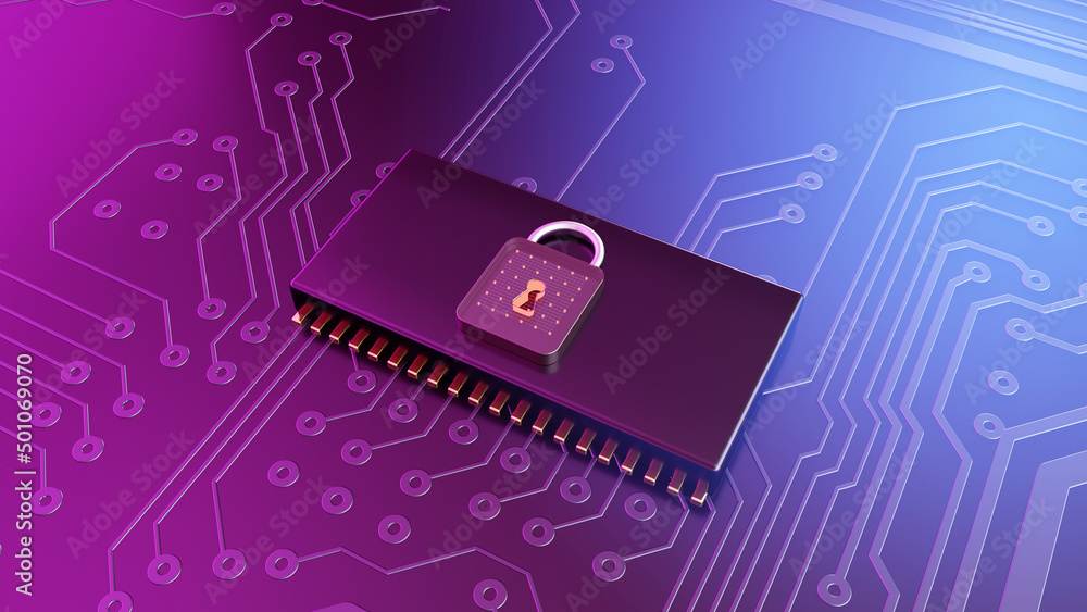 Aufkleber Technology background security concept/Cyber security concept.  Illustrates cyber data security or information privacy idea in mother server is processing the data.