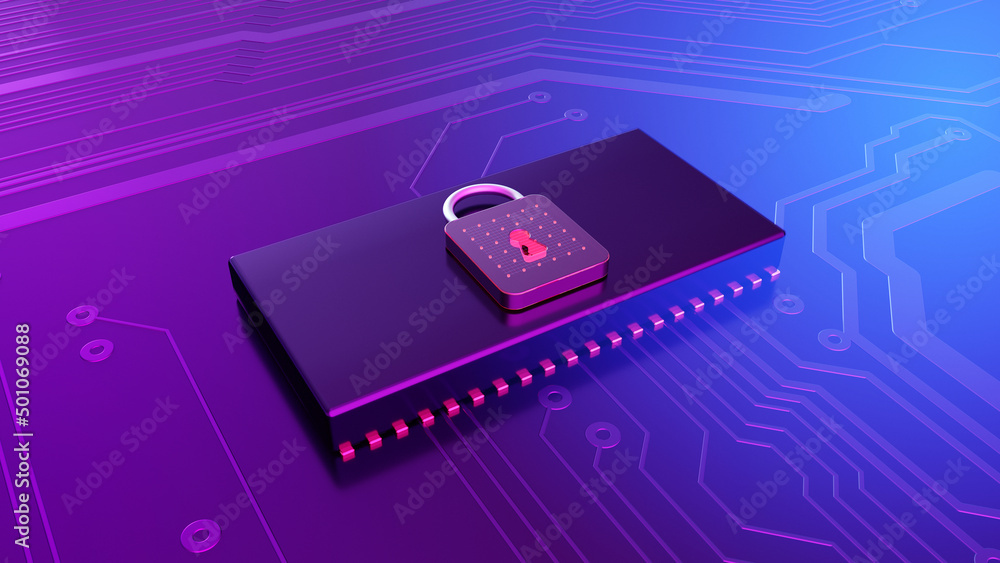 Aufkleber Technology background security concept/Cyber security concept.  Illustrates cyber data security or information privacy idea in mother server is processing the data.