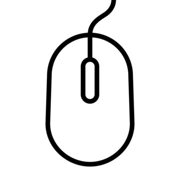 computer mouse icon, linear, vector illustration 