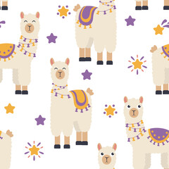 Cute llama pattern with capes on the back.