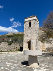 Obraz premium Famous chapel in Baska, Krk island, Croatia where Bascanska table was found