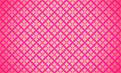 Luxury Thai pattern Hot Pink background vector illustration. Lai Thai element pattern.